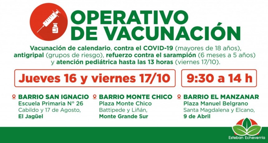 E. Echeverría: Se realizarán nuevos operativos gratuitos de vacunación 