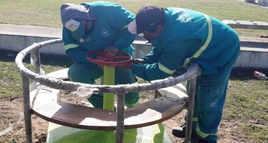 Merlo: La Secretaria de Delegaciones continúa realizando trabajos de limpieza y mantenimiento en los espacios públicos