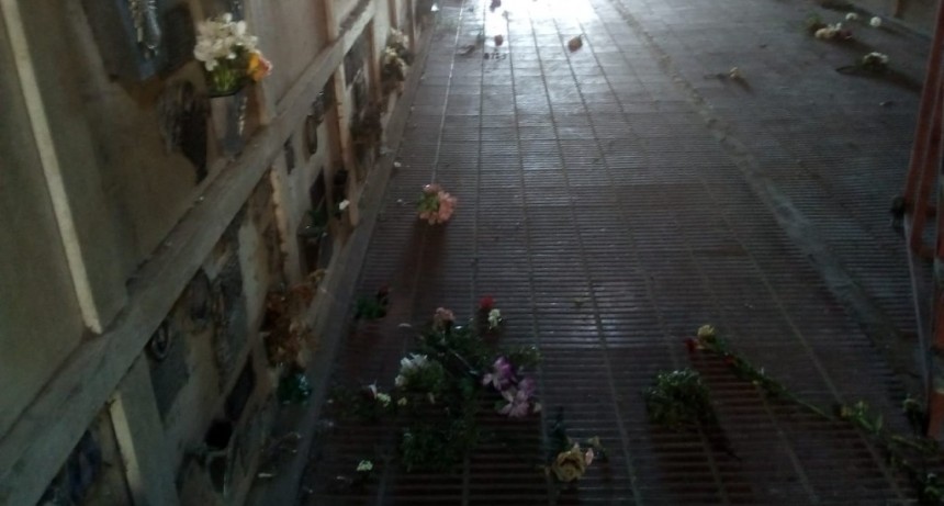 Azul: Vandalismo en el Cementerio Municipal 