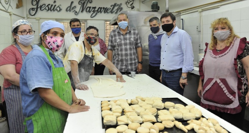 Hurlingham: Zabaleta, Arroyo y Berni recorrieron un taller protegido que integra a personas con discapacidad  