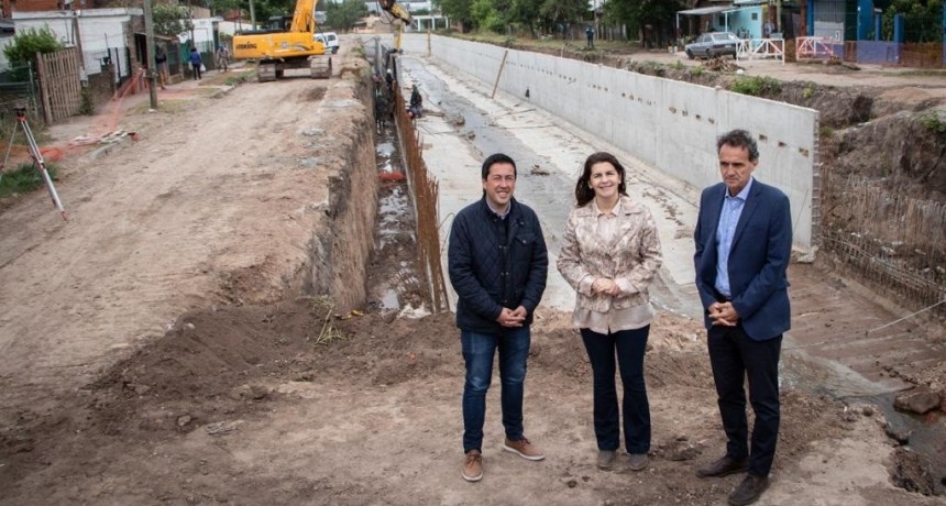 Moreno: Katopodis, Nardini y Fernández recorrieron obras hidráulicas y pavimentos en el distrito 