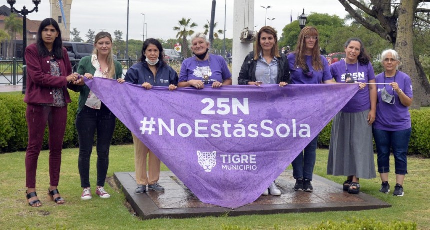 Tigre: El Municipio izó una bandera por el 25N para conmemorar el Día Internacional de la Eliminación de la Violencia contra la Mujer 