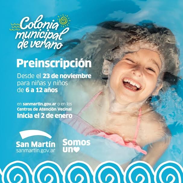 San Martín: Comenzó la preinscripción a la Colonia de Verano 2024