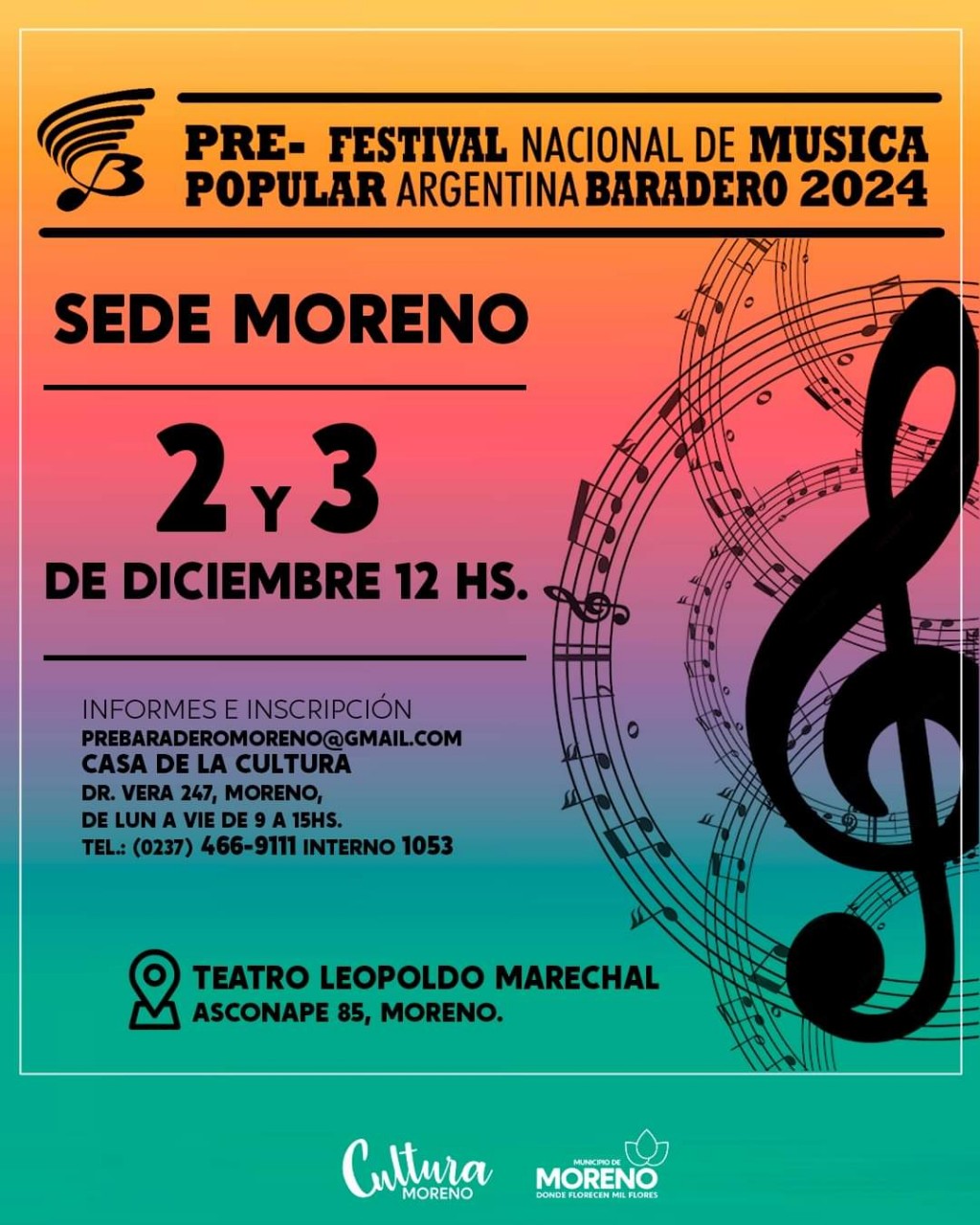 Moreno: Comenzaron las inscripciones al Certamen Nacional de la Música y Danza Pre Baradero