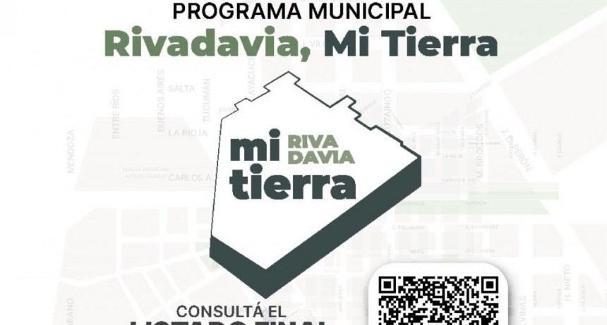 Rivadavia: La Municipalidad publicó el listado definitivo para la compra de lotes con servicios  