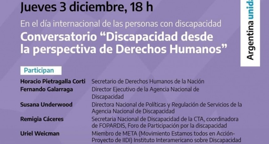 Baradero: Conversatorio por el Día Internacional de las Personas con Discapacidad  