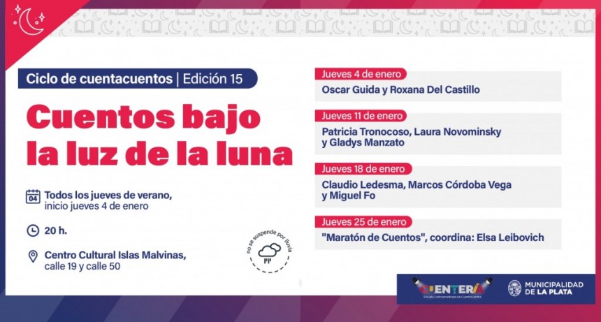 La Plata: El ciclo “Cuentos bajo la luz de la luna” celebra sus 15 años con una edición de verano