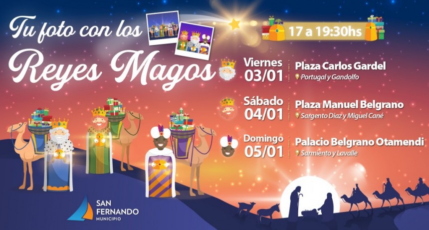 San Fernando: Los Reyes Magos vuelven a la ciudad para sacarse fotos con las familias
