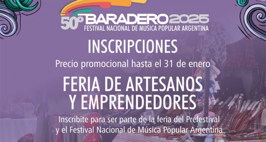 Baradero: Está abierta la inscripción para formar parte de la Feria de Artesanos y de Emprendedores en el Prefestival y el Festival 2025 