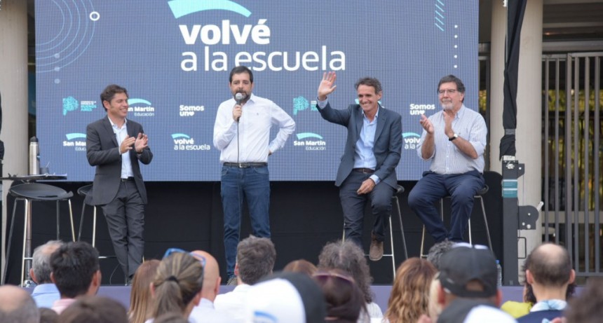 San Martín: Fernando Moreira y Axel Kicillof presentaron una nueva edición de Volvé a la Escuela 