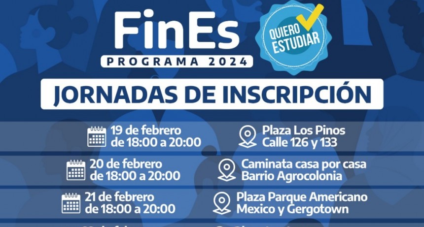 Pte. Perón: Comenzaron las inscripciones para el plan FiNES 2024 