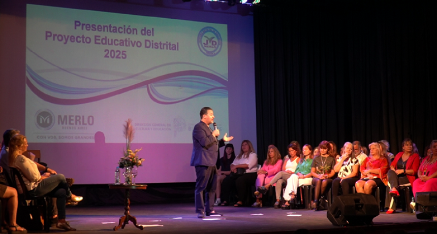 Merlo: Menéndez presentó el proyecto educativo 2025