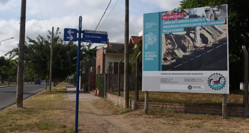 Lincoln: Comenzaron los trabajos de mejorado de calle y cordón cuneta para 66 cuadras del distrito 