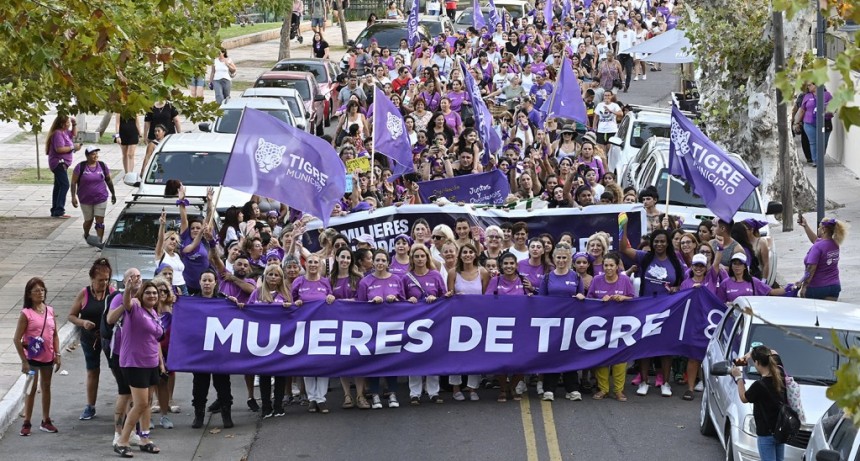 Tigre: Multitudinaria marcha por el Día Internacional de la Mujer en el Municipio