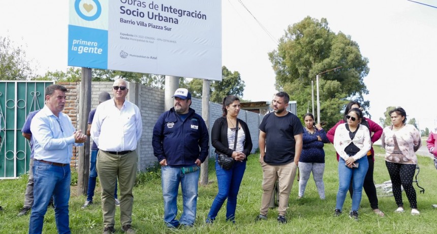 Azul: Bertellys supervisó la marcha de obras en Villa Piazza Sur, que realiza el MTE