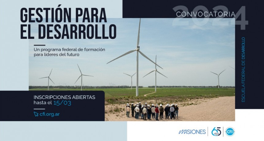 Misiones: Comenzó la inscripción a la 5° edición del programa federal de formación “Gestión para el Desarrollo” del CFI