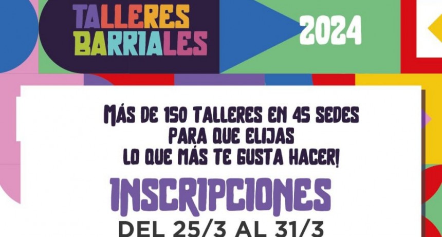 Quilmes: Comienza la inscripción online a los talleres barriales 2024