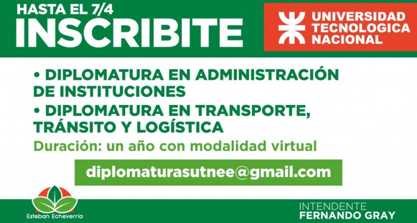 E. Echeverría: Continúa la inscripción a las diplomaturas de la UTN 