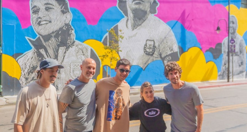 San Fernando: Juan Andreotti y Paula Pareto visitaron el nuevo mural homenaje a los grandes deportistas argentinos