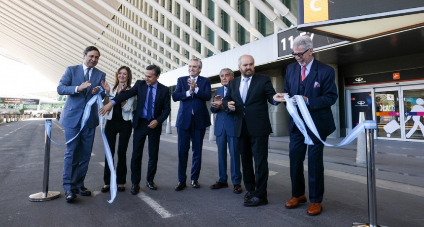Alberto Fernández inauguró la nueva terminal de partidas del Aeropuerto Internacional de Ezeiza