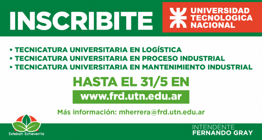 E. Echeverría: Continúa la inscripción a las Tecnicaturas de la UTN 