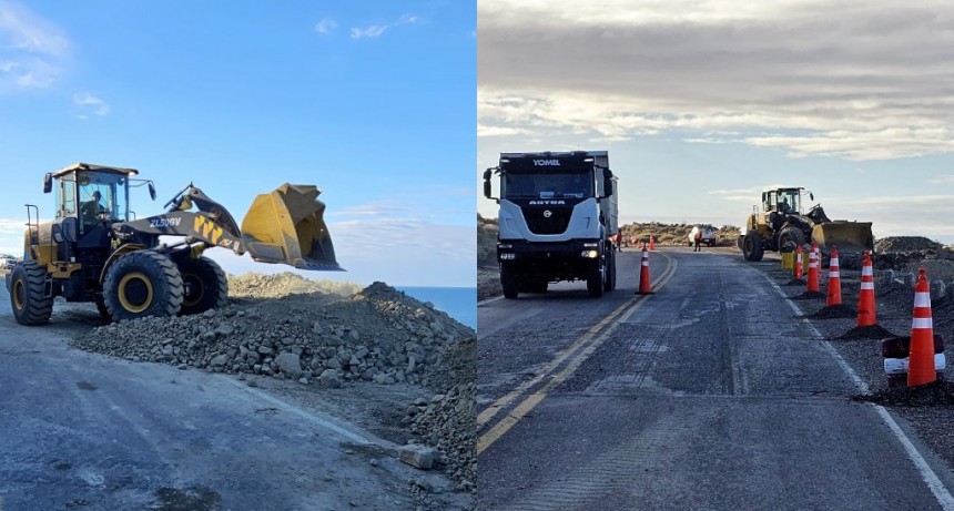 Vialidad Nacional reparó el sector afectado de la Ruta Nacional 3, Km 1.860, en la zona de “Punta Peligro”