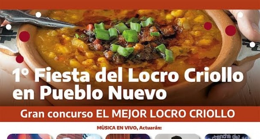 Luján: Se realizará en Pueblo Nuevo la primera Fiesta del Locro Criollo 