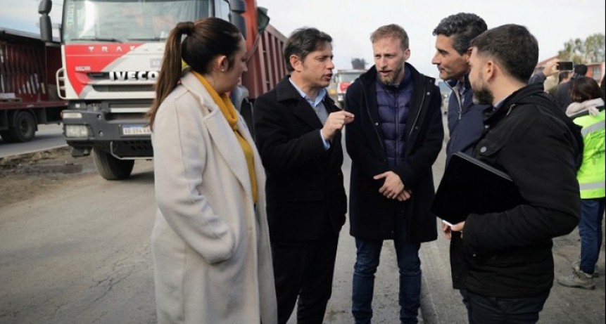 Kicillof recorrió los avances de las obras de intervención integral del Camino de Cintura