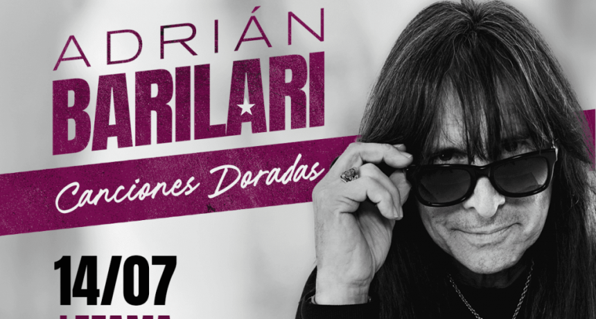 Lezama: El reconocido cantante Adrián Barilari se presenta el domingo en el distrito 