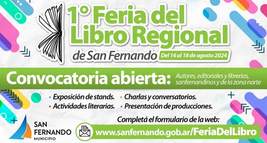 San Fernando: El Municipio lanzó la convocatoria a su primera Feria del Libro Regional 