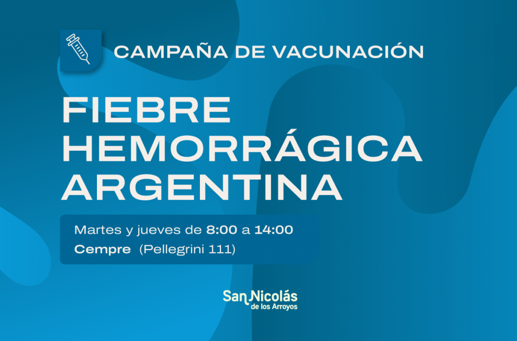 San Nicolás: Comenzó la vacunación contra la Fiebre Hemorrágica Argentina