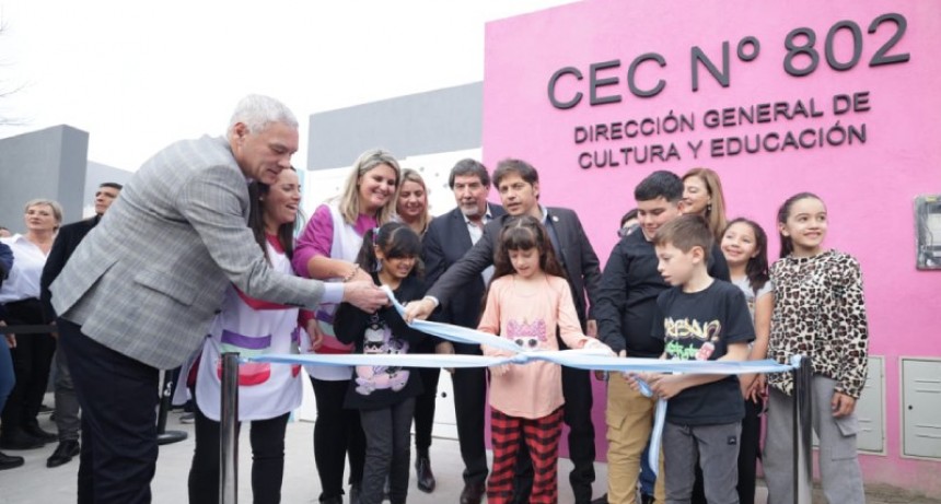 Berisso: Kicillof junto Cagliardi inauguraron el nuevo edificio del Centro Educativo Complementario N° 802
