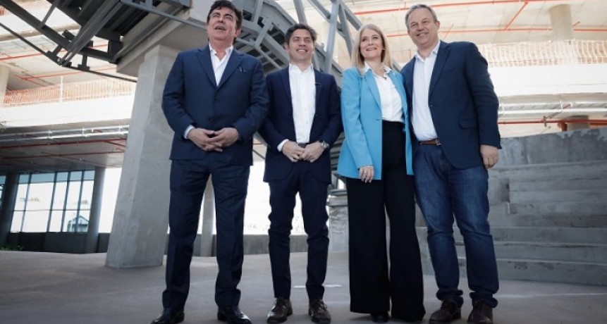 Kicillof y Magario recorrieron las obras de ampliación del Polo Tecnológico de Innovación en Ciudad Evita