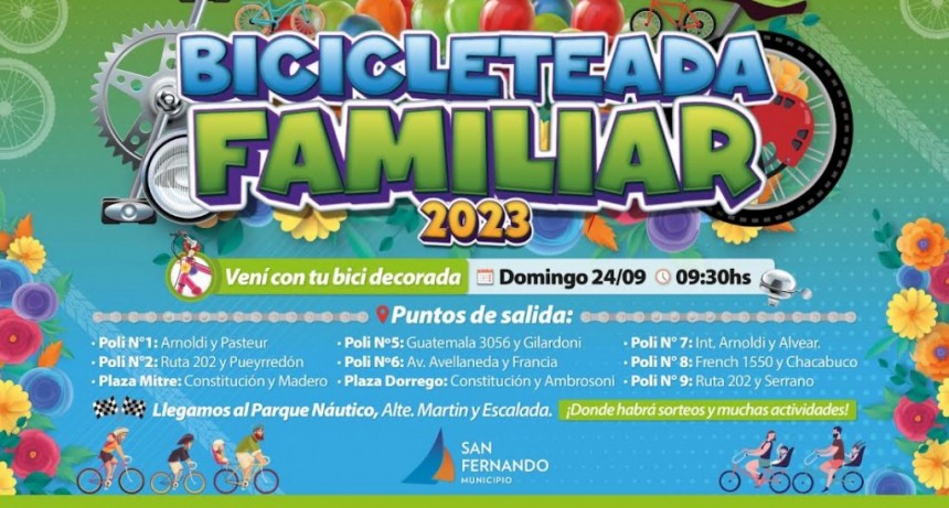 Se viene la Bicicleteada Familiar 2023 en San Fernando 