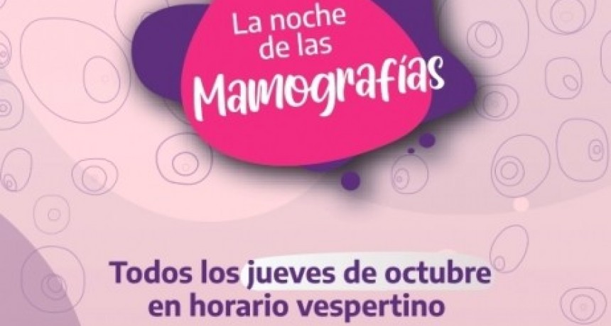 Hospitales de la Provincia realizarán “La Noche de las Mamografías”