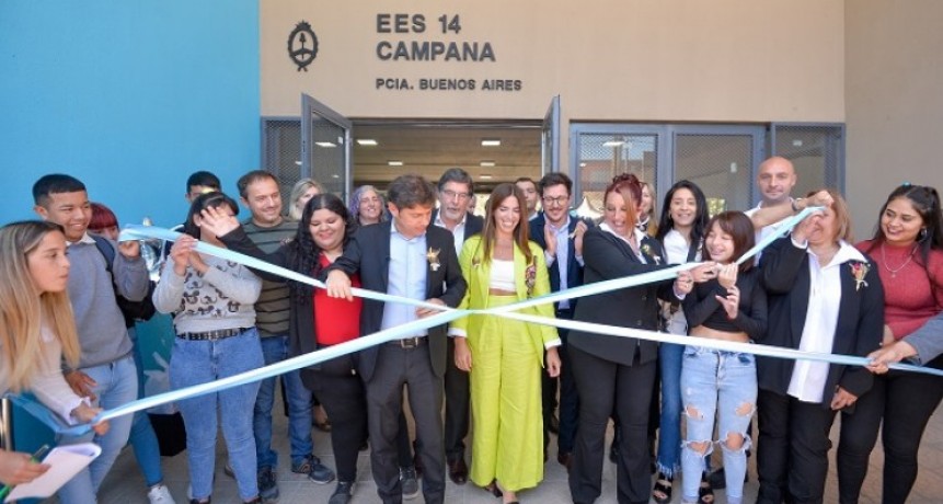 Axel Kicillof inauguró el nuevo edificio de la Escuela Secundaria N° 14 de Campana
