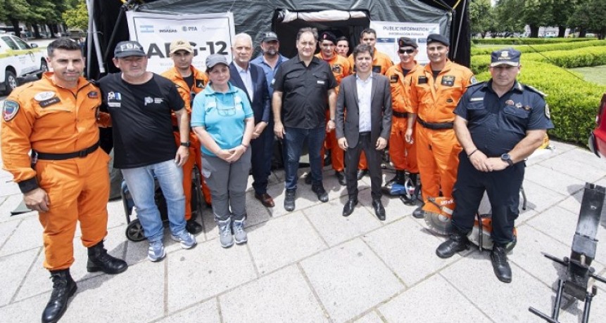 Kicillof y Alonso encabezaron el Encuentro del Sistema Provincial de Emergencias en Plaza Moreno