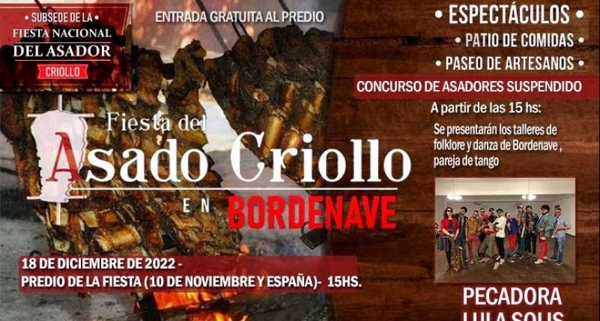 Puan: Se acerca la 4° Fiesta del Asado Criollo en Bordenave