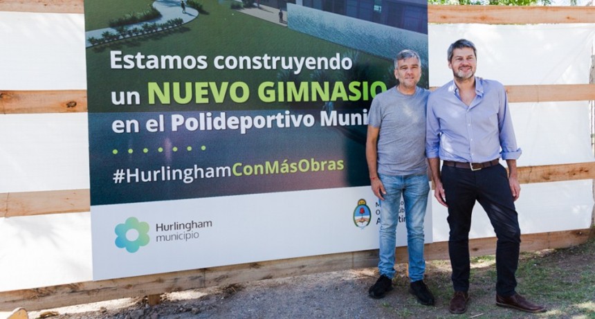 Hurlingham: Zabaleta y Lammens pusieron en marcha la obra del nuevo gimnasio cubierto en el Polideportivo Municipal