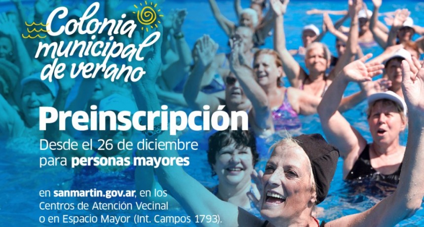 San Martín: Comenzó la preinscripción a la Colonia de Personas Mayores 2024