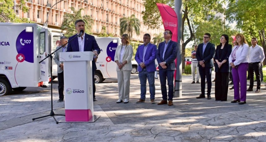 Chaco: Zdero presentó 16 nuevas ambulancias que fortalecerán la atención sanitaria provincial 