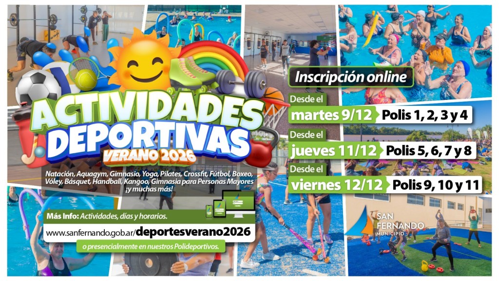 San Fernando: Empieza la inscripción a las actividades deportivas de verano 2026